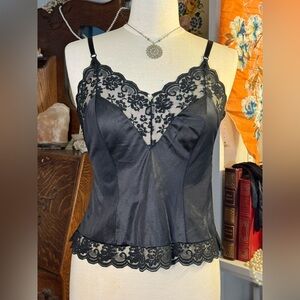 Vintage black lace cami